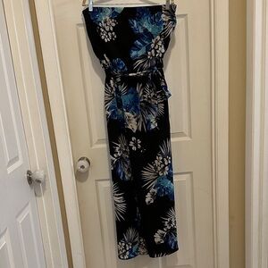 Premier Amour tropical print strapless jumpsuit, size 12